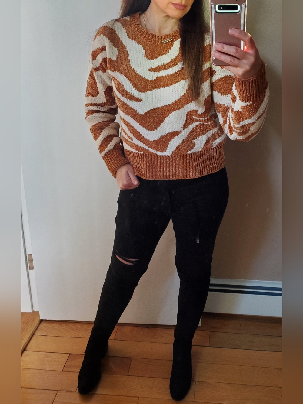 MINKPINK Zebra Chenille Sweater Sz S